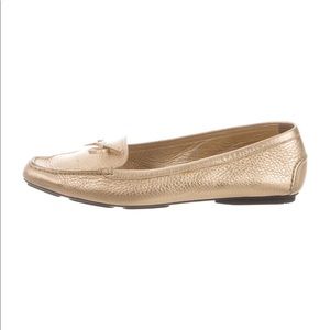 Prada Metallic Leather Loafers